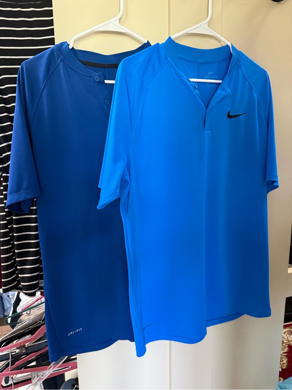 Nike Men’s Bright Blue & Royal Blue Dri-FIT Short Sleeve Polo Pair